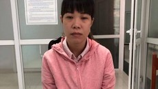 Nghi phạm Ân tại cơ quan Công an