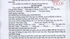 Quyết định truy nã đối tượng bỏ trốn Trần Quốc Quân.
