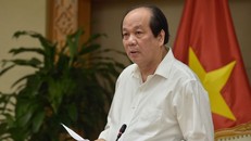 Bộ trưởng, Chủ nhiệm Văn phòng Chính phủ Mai Tiến Dũng, Tổ trưởng Tổ công tác của Thủ tướng phát biểu tại buổi làm việc.