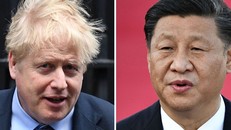 Thủ tướng Anh Boris Johnson (trái) và Chủ tịch Trung Quốc Tập Cận Bình