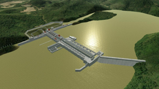 Bản phác họa đập thủy điện Luang Prabang. Ảnh: Reuters