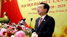 Ông Nguyễn Thanh Nghị - Bí thư Tỉnh uỷ Kiên Giang phát biểu khai mạc Đại hội.