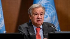 Tổng thư ký Liên hợp quốc Antonio Guterres phát biểu tại New York, Mỹ.