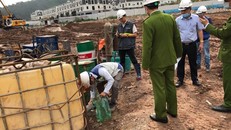 Cơ quan chức năng kiểm tra tại dự án đầu tư xây dựng chung cư thương mại giá rẻ và nhà ở liền kề thấp tầng khu du dịch vụ hậu cần cảng Cái Lân.