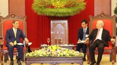 Tổng Bí thư, Chủ tịch nước Nguyễn Phú Trọng tiếp Thủ tướng Nhật Bản Suga Yoshihide. 