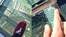 Yêu cầu thay tấm kính ở Khu du lịch Cầu kính Rồng Mây bị nứt