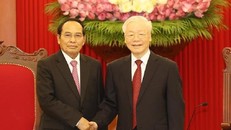 Tổng Bí thư Nguyễn Phú Trọng tiếp Phó Chủ tịch nước Lào