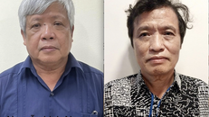 Bị can Nguyễn Linh Ngọc và Nguyễn Văn Thuấn, nguyên Tổng cục trưởng Tổng cục Địa chất và Khoáng sản Việt Nam.