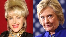 Trump dọa đưa tình nhân cũ của ông Bill Clinton là cô Gennifer Flowers (trái) đến đối mặt bà Hillary. Ảnh: AP.