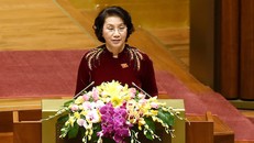 Chủ tịch Quốc hội Nguyễn Thị Kim Ngân phát biểu khai mạc kỳ họp. Ảnh: Giang Huy