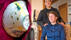 Gia đình Marina và một tác phẩm trong bộ sưu tập gốm sứ sắp được đấu giá của Picasso. 