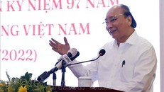 Chủ tịch nước Nguyễn Xuân Phúc đến dự và phát biểu, chiều 20/6. Ảnh: TTXVN