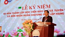 GS.TS Nguyễn Xuân Thắng, Uỷ viên Bộ Chính trị, Giám đốc Học viện Chính trị Quốc gia Hồ Chí Minh khẳng định sự phát triển trong 60 năm của Học viện Báo chí và Tuyên truyền. 