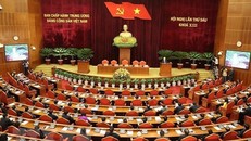 Tổng Bí thư Nguyễn Phú Trọng phát biểu bế mạc Hội nghị lần thứ 6 Ban Chấp hành Trung ương Đảng. Ảnh: TTXVN