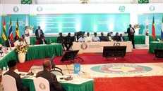 Toàn cảnh phiên họp bất thường các nhà lãnh đạo Cộng đồng Kinh tế Tây Phi (ECOWAS) về tình hình Niger, tại Abuja (Nigeria), ngày 10/8/2023. Ảnh minh họa: THX