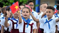 Học sinh Trường Tiểu học Võ Thị Thắng tại La Habana (Cuba). Ảnh (tư liệu) minh họa: Lê Hà/TTXVN