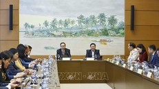 Chủ tịch Quốc hội Trần Thanh Mẫn, đại biểu Quốc hội tỉnh Hậu Giang phát biểu. Ảnh: Doãn Tấn