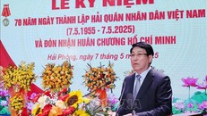 Chủ tịch nước Lương Cường phát biểu chúc mừng Hải quân nhân dân Việt Nam. Ảnh: Lâm Khánh/TTXVN