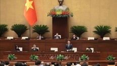 Bộ trưởng Bộ Khoa học và Công nghệ Nguyễn Mạnh Hùng giải trình, làm rõ một số vấn đề đại biểu Quốc hội nêu trong phiên thảo luận ngày 13/5/2025. Ảnh: An Đăng