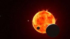 Bản vẽ mô phỏng TRAPPIST-1 và TRAPPIST-1 e. Ảnh: NASA