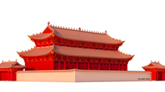 Bản vẽ 3D phục dựng hình thái kiến trúc cung điện thời Lý (dựa trên vết tích khảo cổ học khu vực xây dựng Nhà Quốc hội) do Viện Nghiên cứu Kinh thành thực hiện.