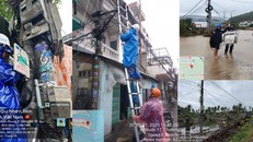 Khi nước tạm rút, các đội kỹ thuật của VNPT Gia Lai và VNPT Đắk Lắk lập tức có mặt để xử lý sự cố.