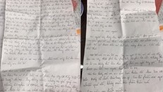 Lá thư tuyệt mệnh anh Hưng để lại. Ảnh: Gia đình cung cấp. 