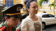oa hậu Phương Nga trong lần hầu tòa gần đây. ảnh K.Thành.