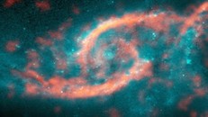 Cấu trúc giống hình con mắt xuất hiện do cú va chạm mạnh giữa hai thiên hà. Ảnh: NASA/ ESA.