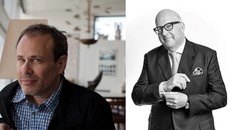 Hai cố vấn nghệ thuật, Allan Schwartzman (phải) và Philip Hoffman.