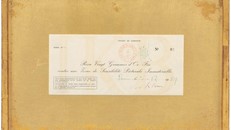 Một biên lai bằng giấy cho “Zone de sensibilité pictureurale immatérielle”, hay “vùng không gian trống”, một sáng tạo theo ý tưởng năm 1959 của nghệ sĩ người Pháp Yves Klein. 