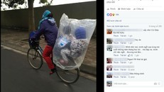 Xúc động vói hình ảnh mẹ bọc ni-lon giữ ấm cho con giữa giá lạnh