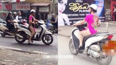 Nhức mắt với thời trang 'không quần' của quý bà đi xe SH