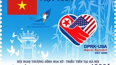 Mẫu tem “Chào mừng hội nghị thượng đỉnh Hoa Kỳ - Triều Tiên" - Ảnh: VietNamNet