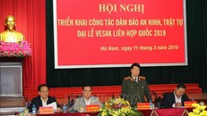  Thượng tướng Bùi Văn Nam, Thứ trưởng Bộ Công an phát biểu tại hội nghị.