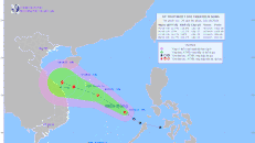 Dự báo đường đi của áp thấp nhiệt đới. Ảnh: nchmf.gov.vn