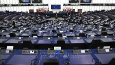 Toàn cảnh phiên họp Nghị viện châu Âu tại Strasbourg, miền đông nước Pháp, ngày 20/10/2021. Ảnh: AFP/TTXVN
