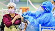 Hà Nội hiện còn khoảng 1 triệu người trên 50 tuổi đang chờ đến thời hạn được tiêm mũi 2 bắt đầu từ ngày 15/11. Ảnh: TTXVN