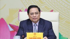 Thủ tướng Phạm Minh Chính phát biểu động viên các nhà giáo. Ảnh: Dương Giang/TTXVN