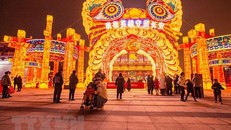 Triển lãm đèn lồng đón Tết Nguyên đán tại Tây An, tỉnh Thiểm Tây, Trung Quốc. (Ảnh: AFP/TTXVN)