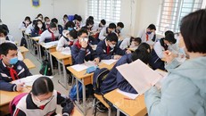 Học sinh lớp 9 trường THCS Ngọc Lâm, quận Long Biên (Hà Nội) học trực tiếp. Ảnh minh họa: Thanh Tùng/TTXVN