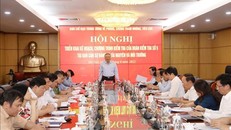 Đồng chí Nguyễn Hoà Bình phát biểu chỉ đạo tại buổi làm việc. Ảnh: Phương Hoa/TTXVN