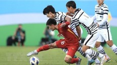 U23 Hàn Quốc có nguy cơ bị loại sau trận hòa U23 Việt Nam. (Ảnh: TTXVN phát)