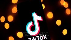 Biểu tượng ứng dụng mạng xã hội TikTok. Ảnh: AFP/TTXVN