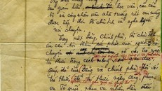 Bút tích Bác Hồ sửa tin của TTXVN. Ảnh: Tư liệu TTXVN.