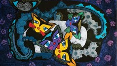 Một tác phẩm trưng bày tại triển lãm. Ảnh: BTC