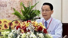 Ông Nguyễn Hữu Giềng, Giám đốc Ban Quản lý Di tích Óc Eo - Ba Thê, An Giang phát biểu khai mạc hội nghị.