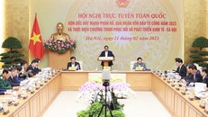 Thủ tướng Phạm Minh Chính chủ trì hội nghị. (Ảnh: Dương Giang/TTXVN)