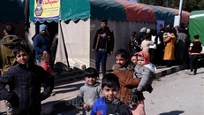 Lều trại dành cho người dân bị mất nhà cửa trong trận động đất ở Aleppo, Syria, ngày 16/2/2023. Ảnh: THX/TTXVN