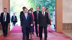 Thủ tướng Phạm Minh Chính tiếp Chủ tịch Đảng Nước Nga Thống nhất Dmitry Medvedev.